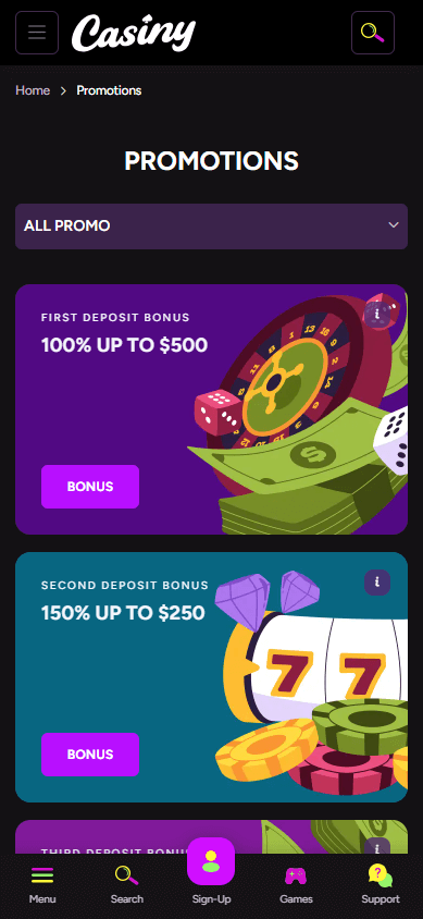 Discover the Excitement of Casiny Casino No Deposit Bonus 3